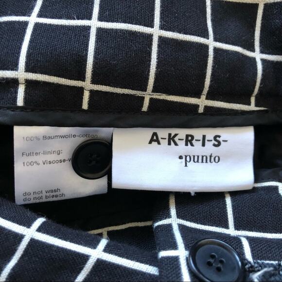 Akris Punto Ford Grid Plaid Pants Jacquared Cropped Pant Belted 6 EUC - Picture 5 of 15